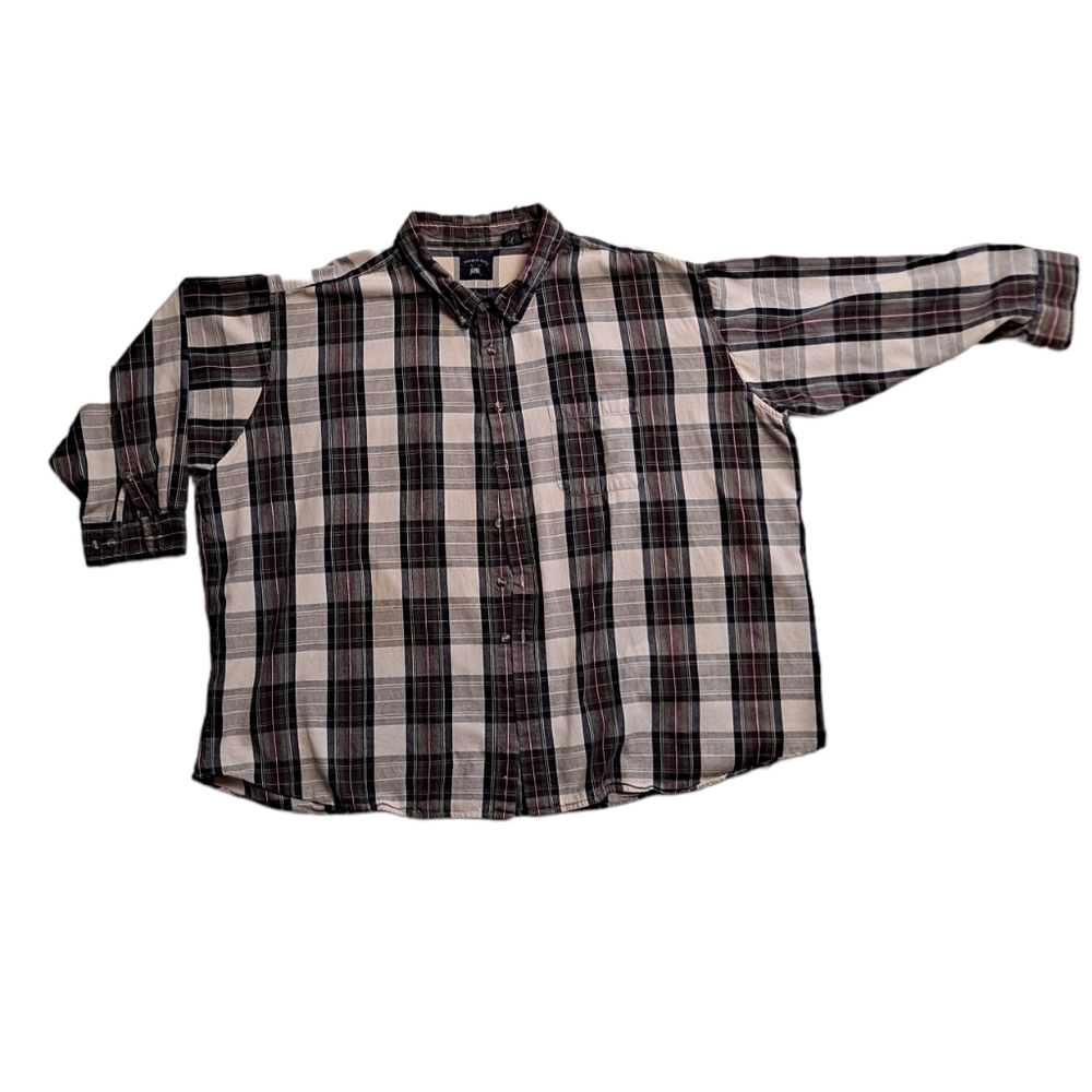 Vtg Harbor Bay long sleeve plaid button down shirt, 5x